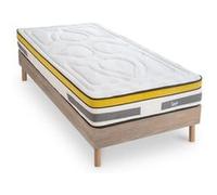 Ensemble Matelas Aubertin Ressorts ensachés Accueil mémoire + sommier kit bois - 90 x190 cm G