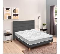 Ensemble matelas Bultex nano Regular, sommier Vigoroso gris fumé et pieds 80x190