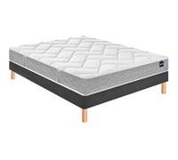 Ensemble matelas Bultex primo, sommier Vigoroso gris fumé et pieds Back To Basics 140x190 G