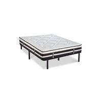 Ensemble Matelas Calliope Mousse Accueil Mémoire de forme et sommier cadre métal - 90 x190 cm