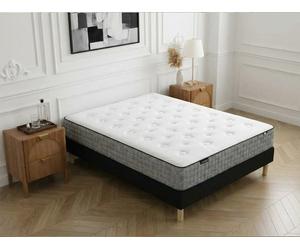 Ensemble matelas CAPUCINE 30 cm 672 ressorts ensachés 7 zones + sommier tapissier 140x190 BOBOCHIC 140x190