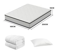 Ensemble matelas, couette et oreiller, Matelas 160x200 cm ,epaisseur 16 cm,Mousse mémoire de forme