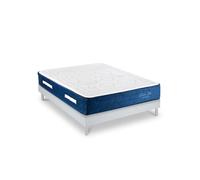 Ensemble Matelas Dolce Vita Ressorts ensachés Accueil mémoire 28cm et Sommier Bois Blanc 160x200cm
