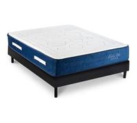 Ensemble Matelas Dolce Vita Ressorts ensachés Accueil mémoire 28cm et Sommier Bois Noir 180x200cm