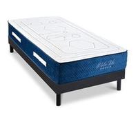 Ensemble Matelas Dolce Vita Ressorts ensachés Accueil mémoire 28cm et Sommier Bois Noir - 90x200cm