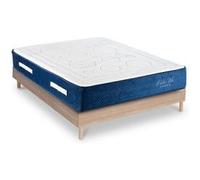 Ensemble Matelas Dolce Vita Ressorts ensachés Accueil mémoire 28cm et Sommier Kit Bois 140x200cm