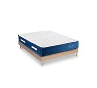 Ensemble Matelas Dolce Vita Ressorts ensachés Accueil mémoire 28cm et Sommier Kit Bois 160x200cm