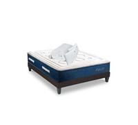 Ensemble Matelas Dolce Vita Ressorts ensachés Accueil mémoire + sommier gris + accessoires-180 x 200