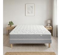 Ensemble Matelas Douces Nuits Remory 667 ressorts ensachés + 2 cm Viscoélastique + Sommier Base Ferme 80x200