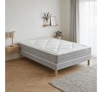 Ensemble Matelas Douces Nuits Riviera 744 ressorts ensachés + 6 cm Viscoélastique + Sommier Base Ferme 140x190