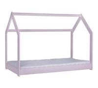 Ensemble matelas ECO+Lit maison cabane 160x80cm rose pastel Gris