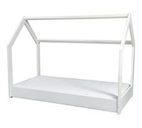 Ensemble matelas ECO+Lit maison cabane 190x90cm (couleur: blanc)