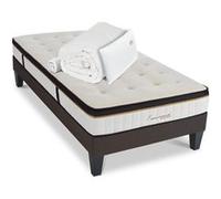 Ensemble Matelas Emeraude Mousse Accueil Mémoire de Forme+ sommier + accessoires - 90 x 200 cm G