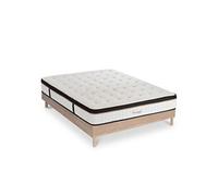 Ensemble Matelas Emeraude Mousse Accueil mémoire moelleux - 24 cm et Sommier Bois - 180 x 200 cm
