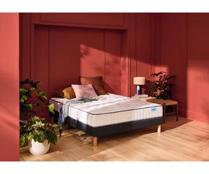 Ensemble matelas et sommier 120 x 200 cm chine gris anthracite - Merinos Cosy Lit