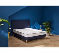 Ensemble matelas et sommier 140 x 190 cm chine bleu nuit - Merinos Optilit