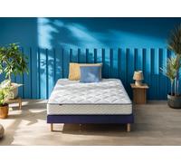 Ensemble matelas et sommier 140 x 190 cm chine bleu nuit - Merinos Sweety