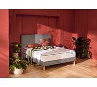 Ensemble matelas et sommier 140 x 190 cm chine gris clair - Merinos Beauty Bed