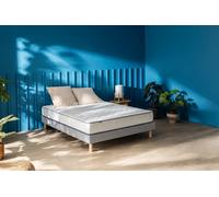 Ensemble matelas et sommier 140 x 190 cm chine gris clair - Merinos Keep Smiling
