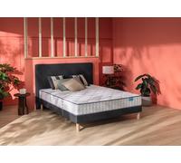Ensemble matelas et sommier 140 x 200 cm chine gris anthracite - Merinos Cheer Bed