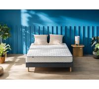 Ensemble matelas et sommier 140 x 200 cm chine gris anthracite - Merinos Keep Smiling