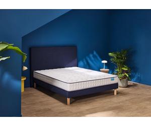 Ensemble matelas et sommier 160 x 200 cm chine bleu nuit - Merinos Optilit