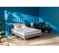 Ensemble matelas et sommier 160 x 200 cm chine gris clair - Merinos Keep Smiling