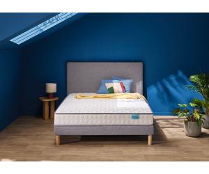 Ensemble matelas et sommier 160 x 200 cm chine gris clair - Merinos Well Bed