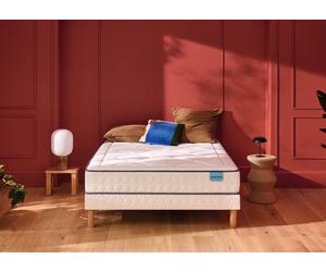 Ensemble matelas et sommier 90 x 190 cm blanc - Merinos Calm Lit