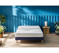 Ensemble matelas et sommier 90 x 190 cm chine bleu nuit - Merinos Keep Smiling