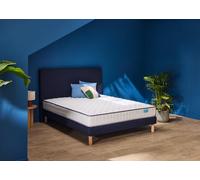 Ensemble matelas et sommier 90 x 190 cm chine bleu nuit - Merinos Well Bed