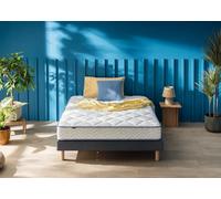 Ensemble matelas et sommier 90 x 190 cm chine gris anthracite - Merinos Sweety