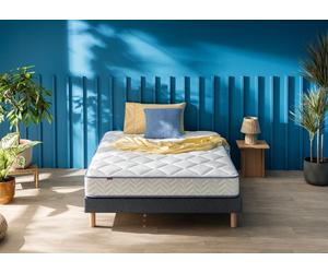 Ensemble matelas et sommier 90 x 190 cm chine gris anthracite - Merinos Sweety