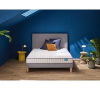 Ensemble matelas et sommier 90 x 190 cm chine gris clair - Merinos Optilit