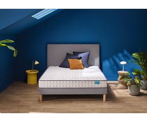 Ensemble matelas et sommier 90 x 190 cm chine gris clair - Merinos Optilit