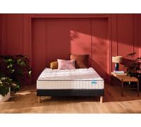 Ensemble matelas et sommier 90 x 200 cm chine gris anthracite - Merinos Cosy Lit