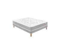 Ensemble Matelas et Sommier 9738 140x200 Ferme Sommier Moelleux Blanc