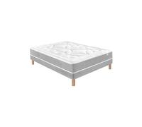 Ensemble Matelas et Sommier 9738-8 160x200 Ferme Sommier Moelleux Blanc