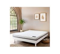 Ensemble matelas ferme mousse Tranquillité 2.0 + Sommier kit adulte en bois massif blanc 140x190 - Tranquillité 2.0