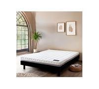 Ensemble matelas ferme mousse Tranquillité 2.0 + Sommier kit adulte en bois massif noir 160x200 - Tranquillité 2.0