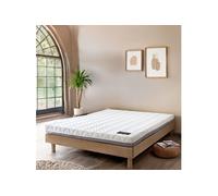 Ensemble matelas ferme mousse Tranquillité 2.0 + Sommier kit adulte en bois massif taupe 140x190 - Tranquillité 2.0