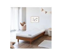 Ensemble matelas ferme mousse Tranquillité 2.0 + Sommier kit enfant en bois massif marron noisette 90x200 - Tranquillité 2.0