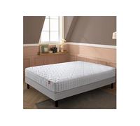 Ensemble matelas ferme ressorts + sommier tapissier + pieds - Distinct 3 - 2x80x200