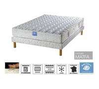 Ensemble matelas Forum Visco BELLE LITERIE 120x190 + sommier tapissier + jeu de 4 pieds offerts