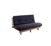 Ensemble matelas futon en coton et structure en bois massif taupe 140x200 Anthracite
