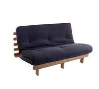 Ensemble matelas futon en coton et structure en bois massif taupe 160x200 Anthracite - Terre de Nuit