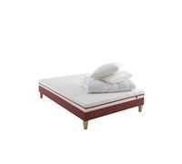 Ensemble matelas junior 100% latex, sommier, pieds, couette et oreiller Crépuscule 200 - 160x200