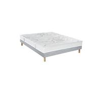 - Ensemble Matelas Latex 100x210 cm - MORPHOZONE 215, Sommier Tradition Graphic et Pieds - Ferme - Epaisseur 22 cm - Frabrication Française