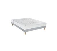 - Ensemble Matelas Latex 150x190 cm - MORPHOZONE 210, Sommier Tradition Graphic et Pieds - Très Ferme - Epaisseur 21 cm - Frabrication Française