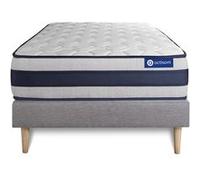 Ensemble Matelas Latex Et Memoire De Forme Actilatex Ergo 120x190 Cm Maxi Epaisseur 5zones De Confort + Sommier Kit Gris